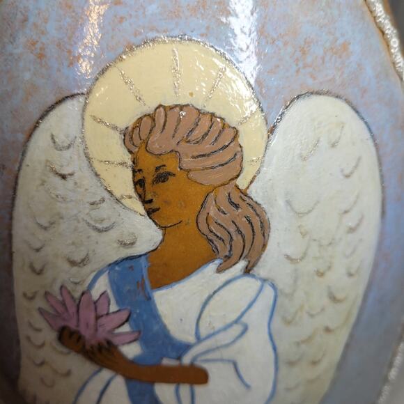 Vintage Handcrafted & Painted Butterfly Angel Large Gord Light Shelf Sitter - Picture 5 of 11